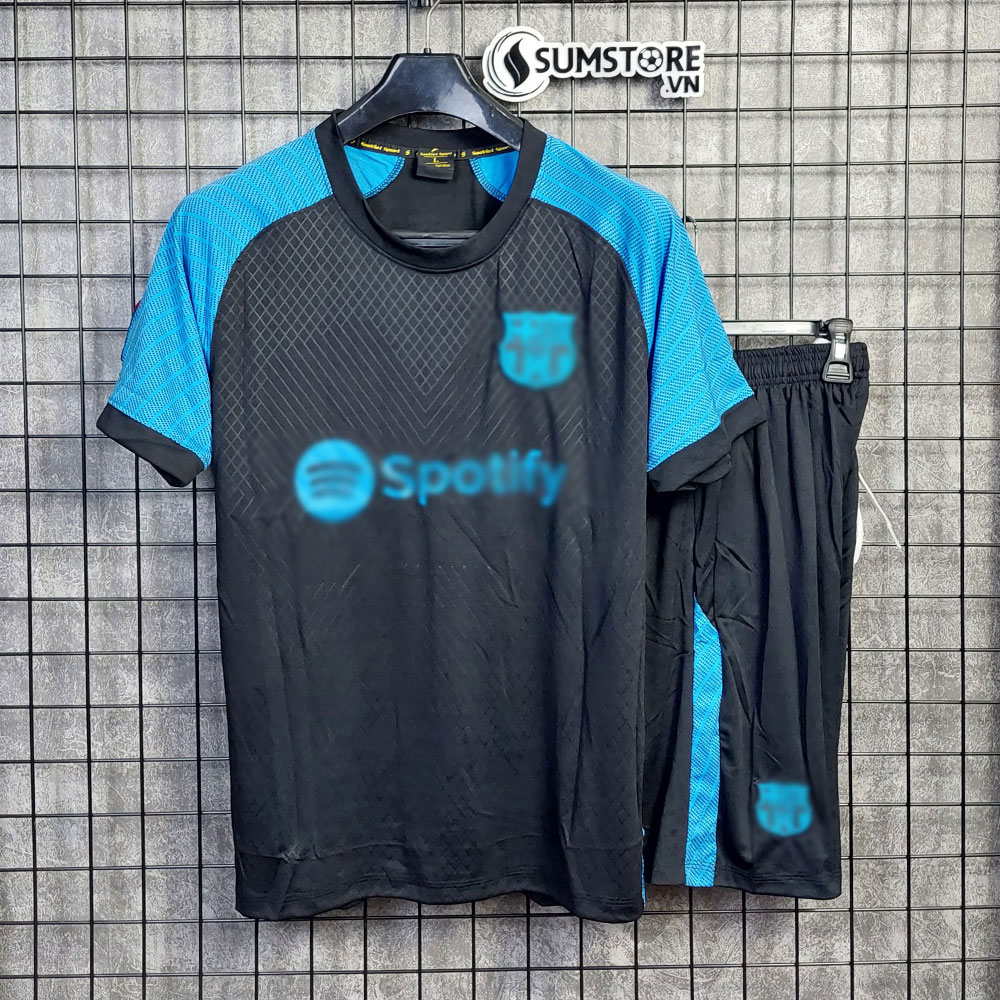 Áo Bóng Đá CLB Barca Xanh Đen SV - Đồ Đá Banh Nam Nữ Vải Thun Cao Cấp 2022