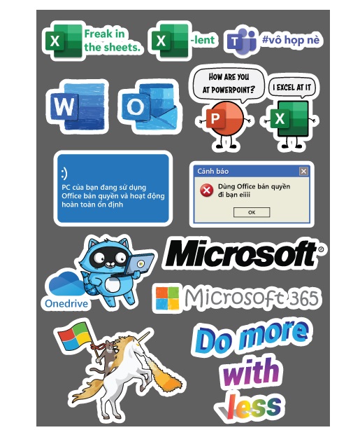 Bộ sticker microsoft vui vẻ - Hàng tặng không bán