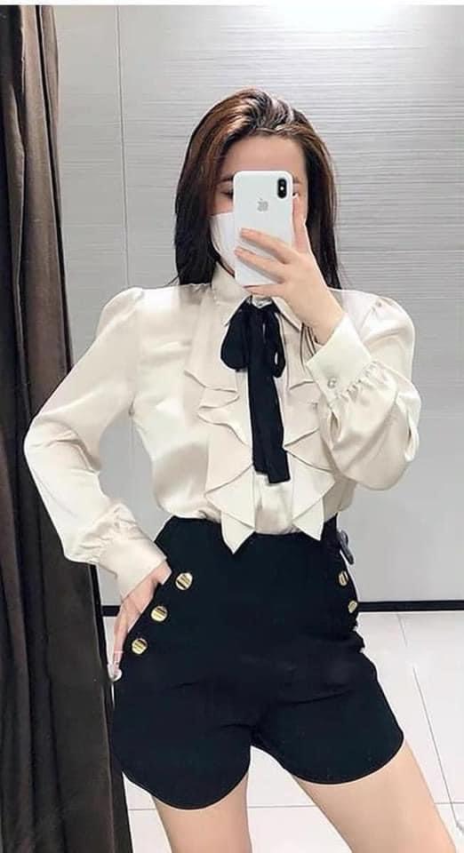 ÁO SMI BÈO CỔ NƠ CÚC NGỌC