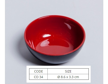 Chén Nhựa Melamine Hai Lớp Đỏ Đen Nhiều Size