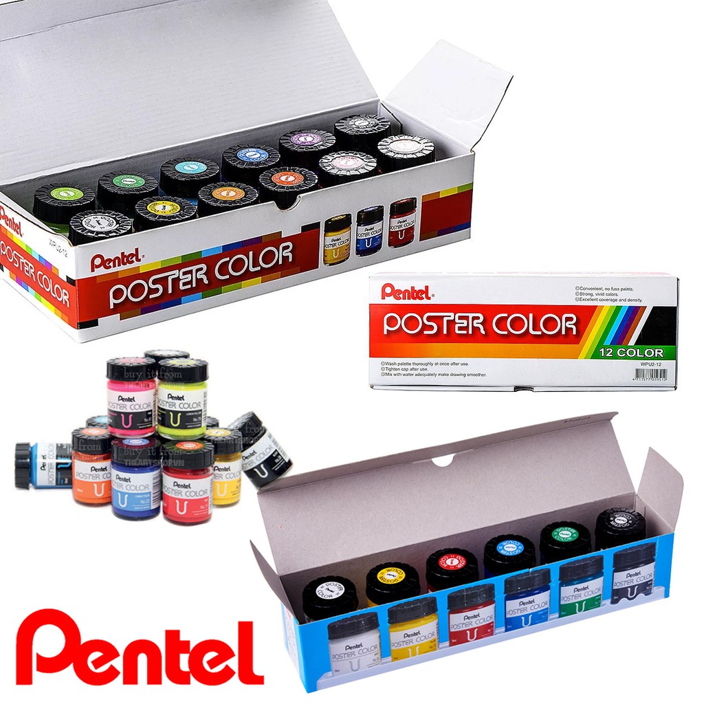 MÀU POSTER PENTEL BỘ 12 MÀU 30ML