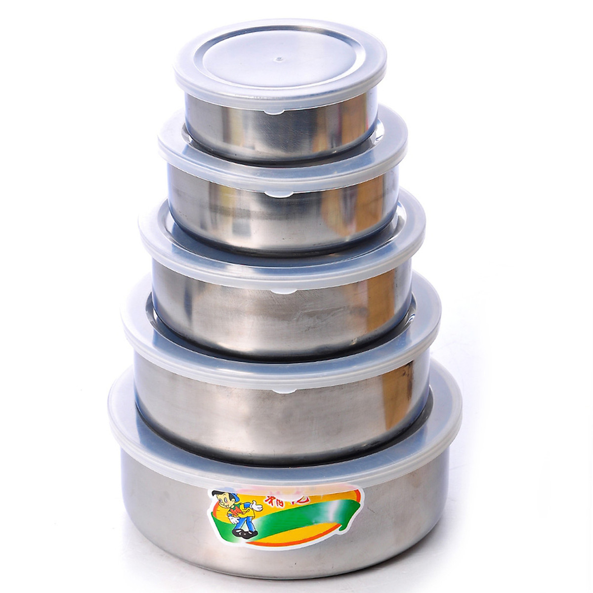 BỘ 5 BÁT INOX CÓ NẮP ĐẬY