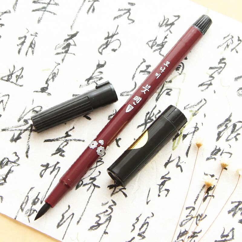 Bút Cọ Thư Pháp Monami Kèm Mực Đen – Brush Pen