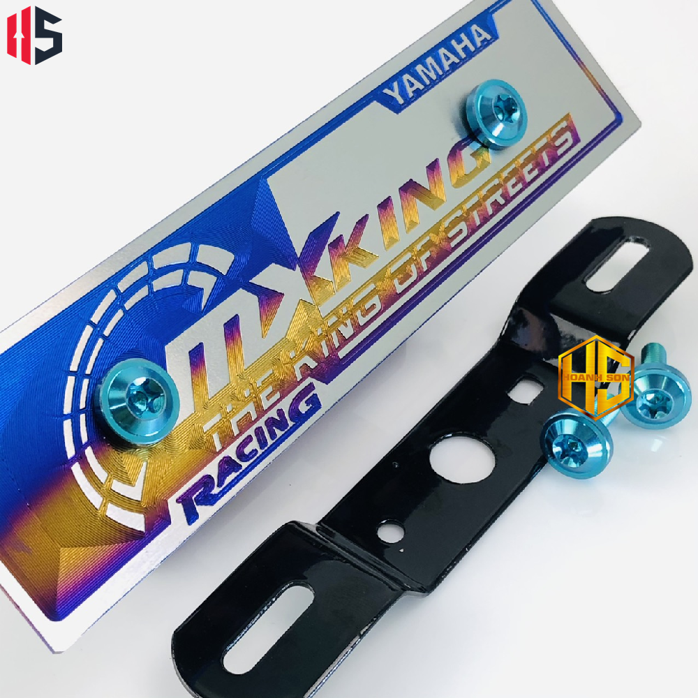 Bảng tên Mxking, bảng tên 3D titan 100%, Full bảng tên ốc titan và pass gắn