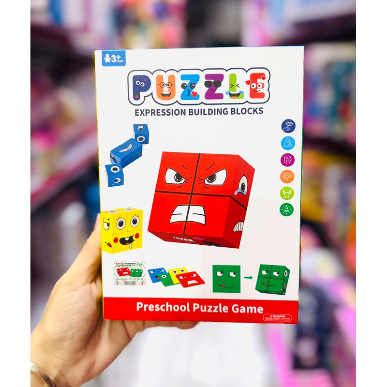 Đồ chơi khối lập phương ghép hình biểu cảm khuôn mặt, rubik cảm xúc cho bé