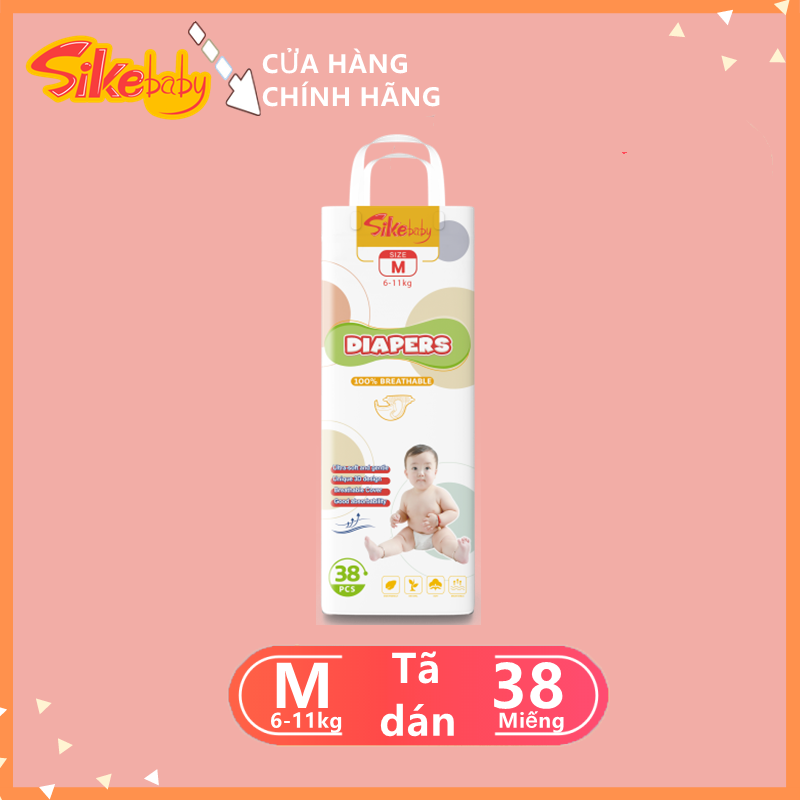 [Tặng 10 Miếng] SIKEBABY Tã/ Bỉm dán siêu mỏng thoáng khí M38