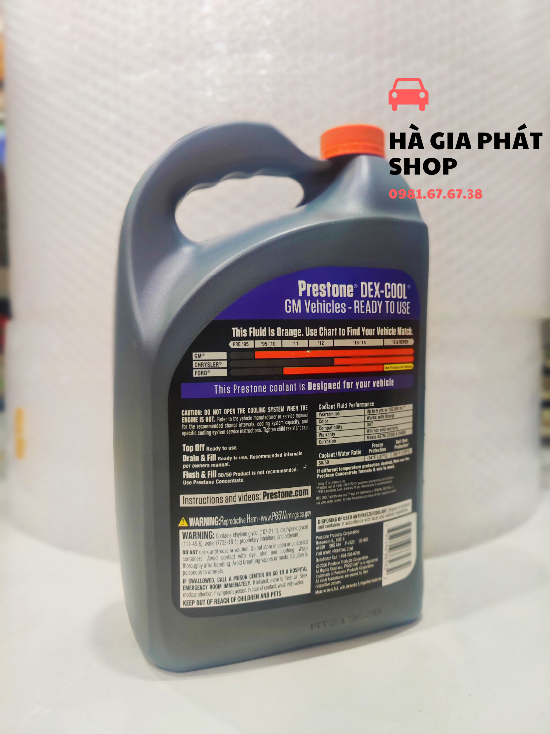 [Chính hãng] Nước Làm Mát Động Cơ Prestone DexCool Đỏ 4 Lít