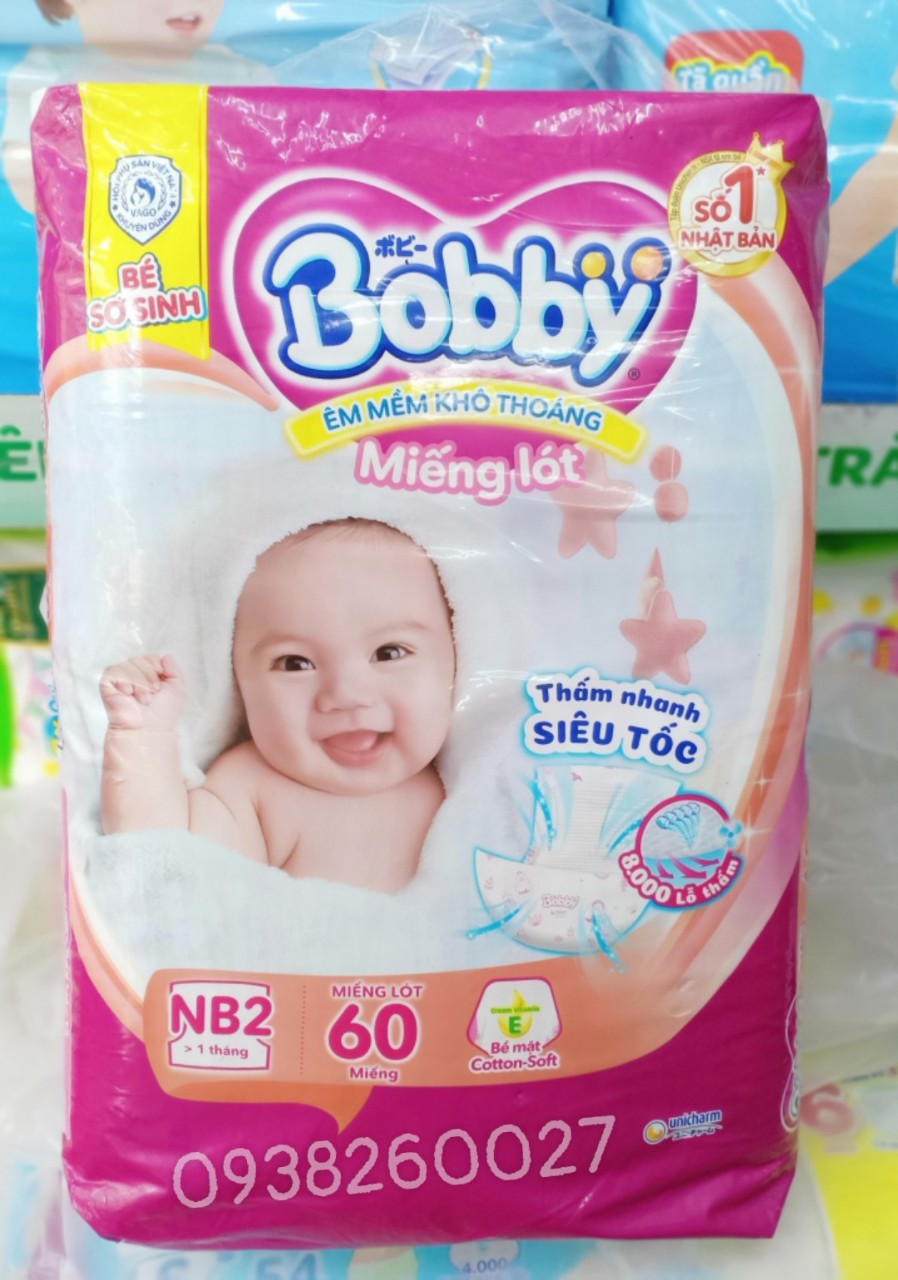 Miếng Lót Sơ Sinh Bobby NB2 60 miếng (4-8kg)