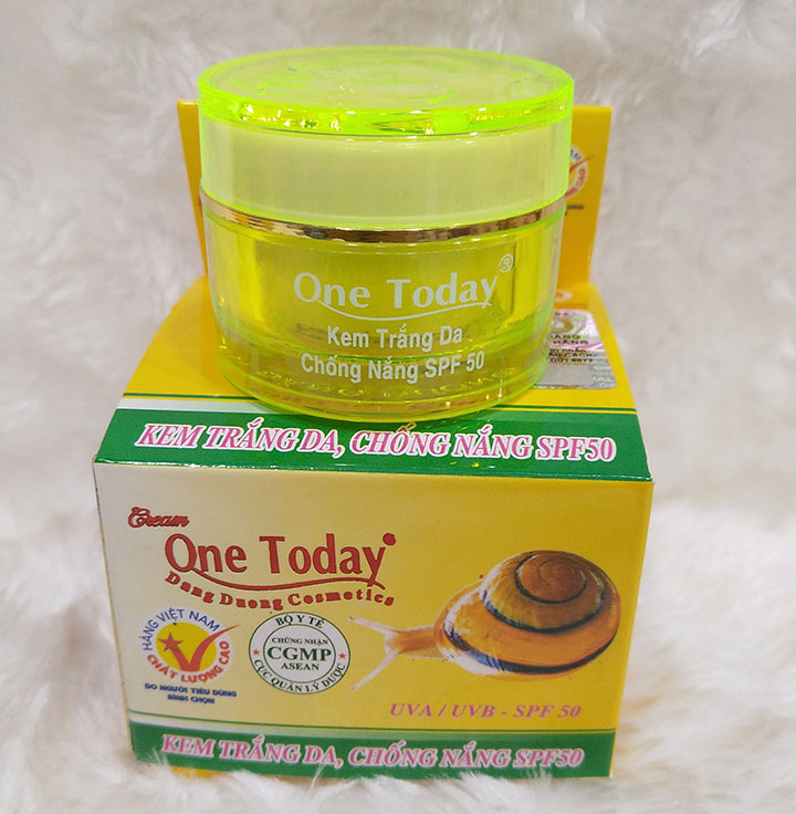 Kem dưỡng trắng da, chống nắng ốc sên One Today 8g