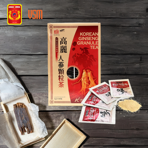 Trà Hồng Sâm Hàn Quốc Korean Red Ginseng Tea - Ginseng House (100 Gói x 3g)