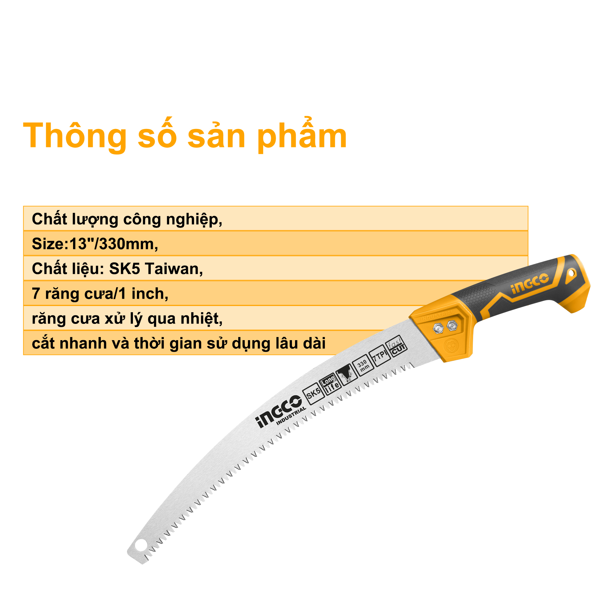 INGCO HPS3308 Cưa cành cầm tay lưỡi cong