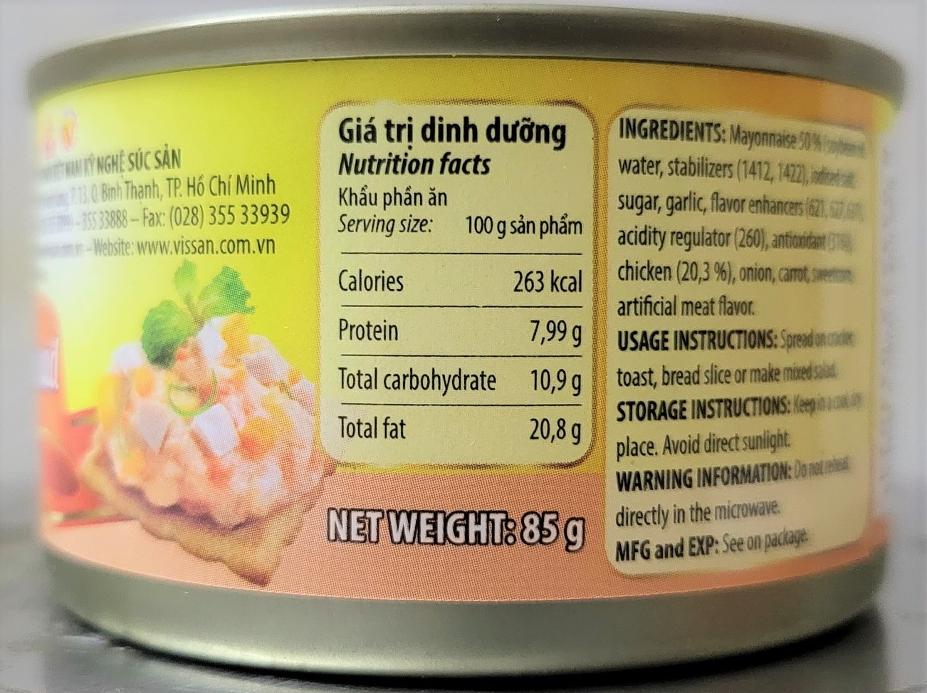 [Hộp nhỏ 85g] THỊT GÀ XỐT MAYONNAISE [VN] VISSAN Chicken Spread