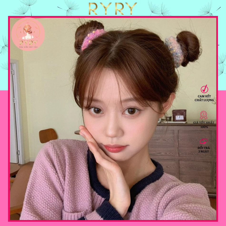 Cột tóc,Dây buộc tóc, Scrunchies Vải Lông Nhiều Màu Cho Nữ