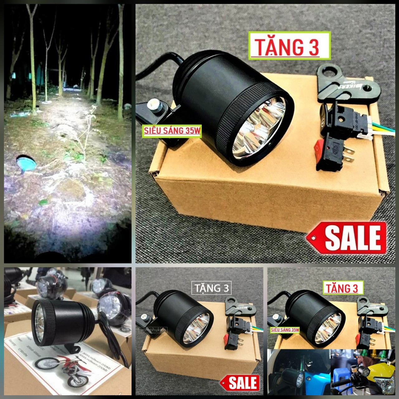 ĐÈN TRỢ SÁNG L4 ( TẶNG PHỤ KIỆN ) , ĐÈN L4 SIÊU SÁNG , ĐÈN TRỢ SÁNG XE MÁY