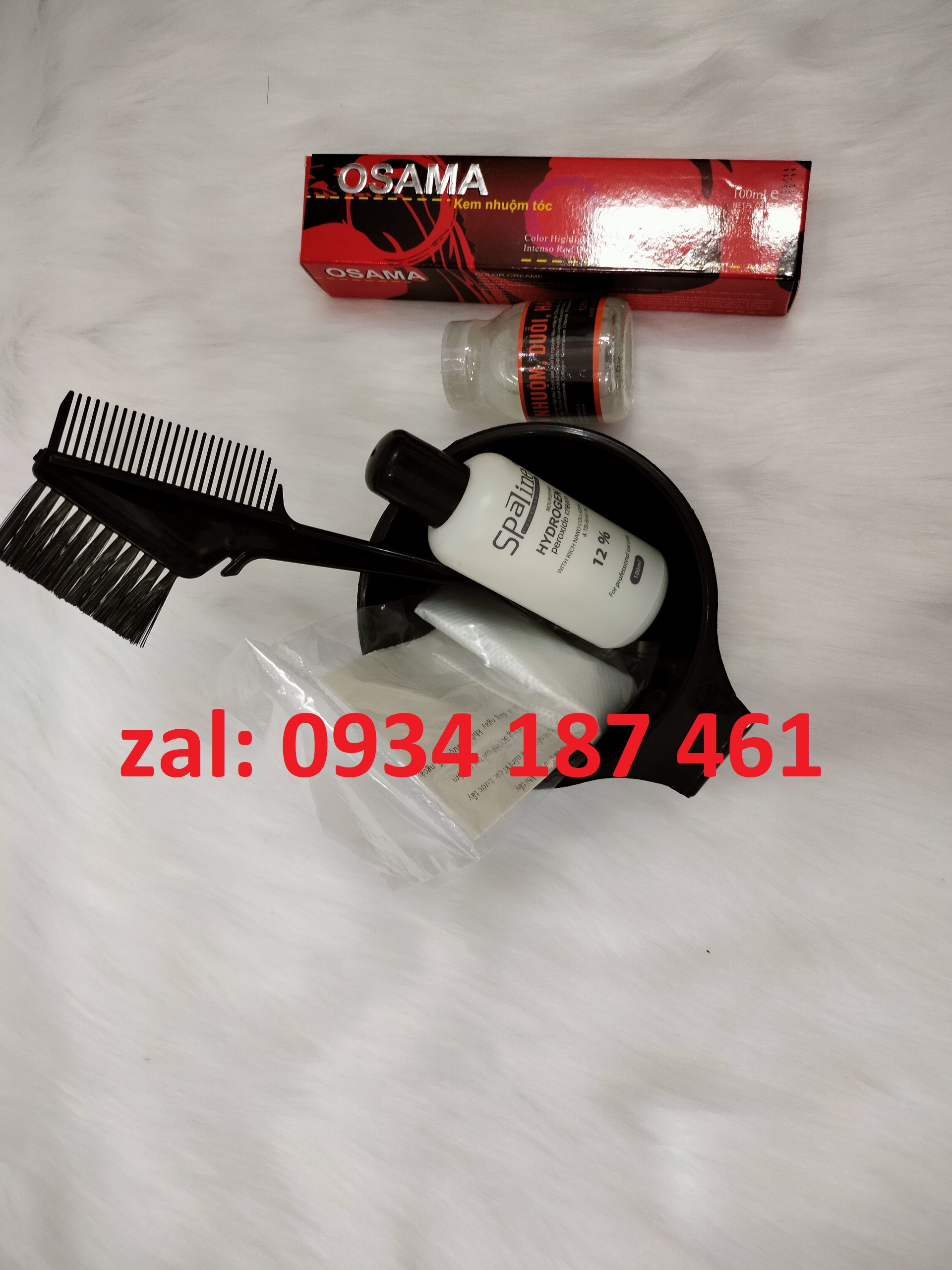 Combo nhuộm Osama, oxy, bao tay, lược, chén, tinh dầu TVF