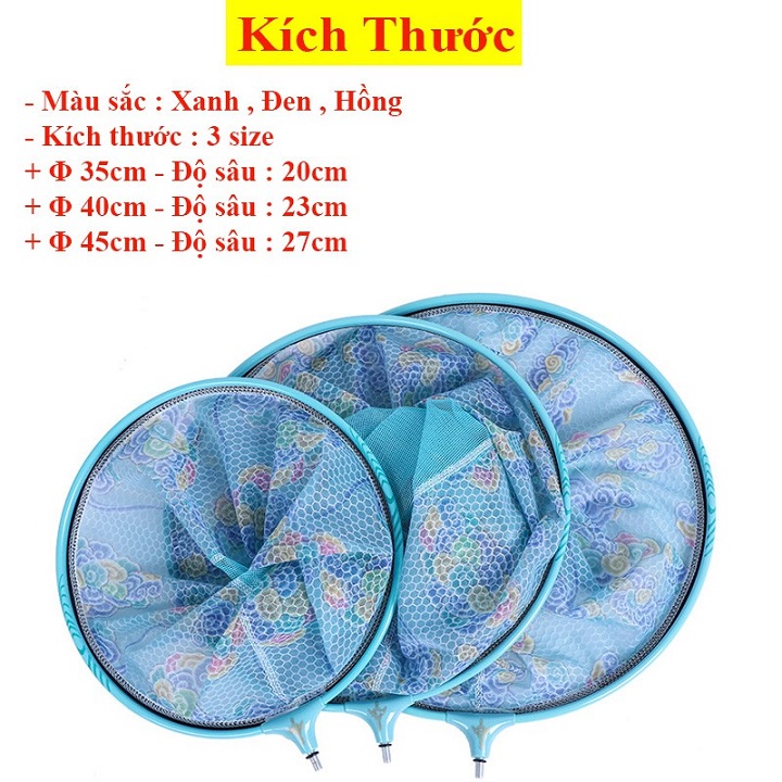Mặt Vợt Cá Carbon 35cn - 40cm- 45cm vành tròn chuyên dụng câu đơn câu đài
