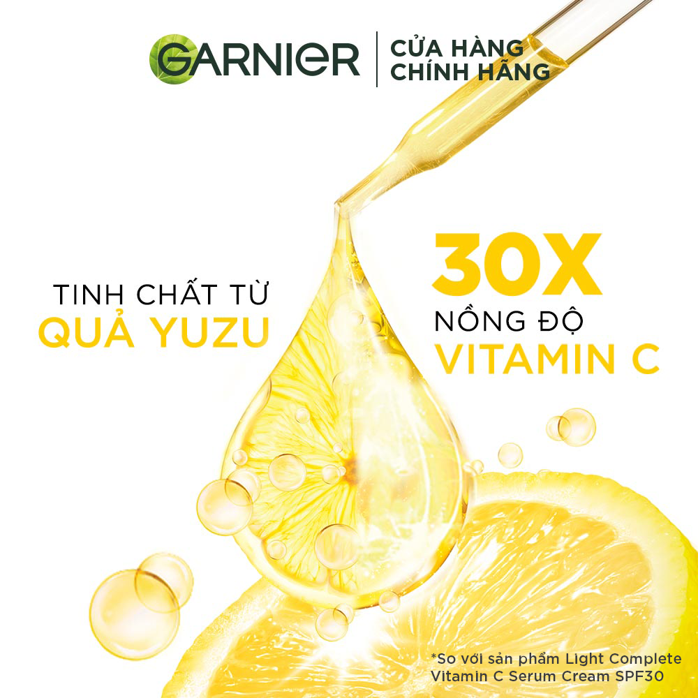 [CƠ HỘI CUỐI - 2 TẦNG VOUCHER TỚI 26%] Bộ 2 tinh chất serum sáng da, giảm thâm mụn Vitamin C chiết xuất Yuzu tự nhiên - Garnier Bright Complete 30x Booster Serum 30ml