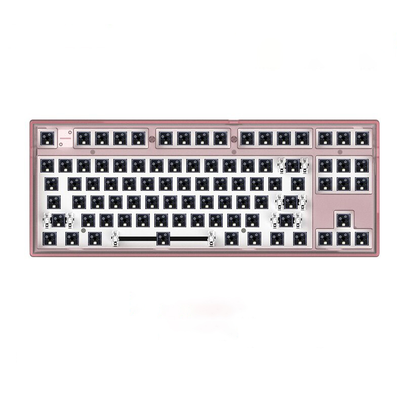 Bộ KIT bàn phím cơ FL-Esports MK870 RGB Clear Pink - Mạch xuôi - Sẵn foam - Hàng chính hãng