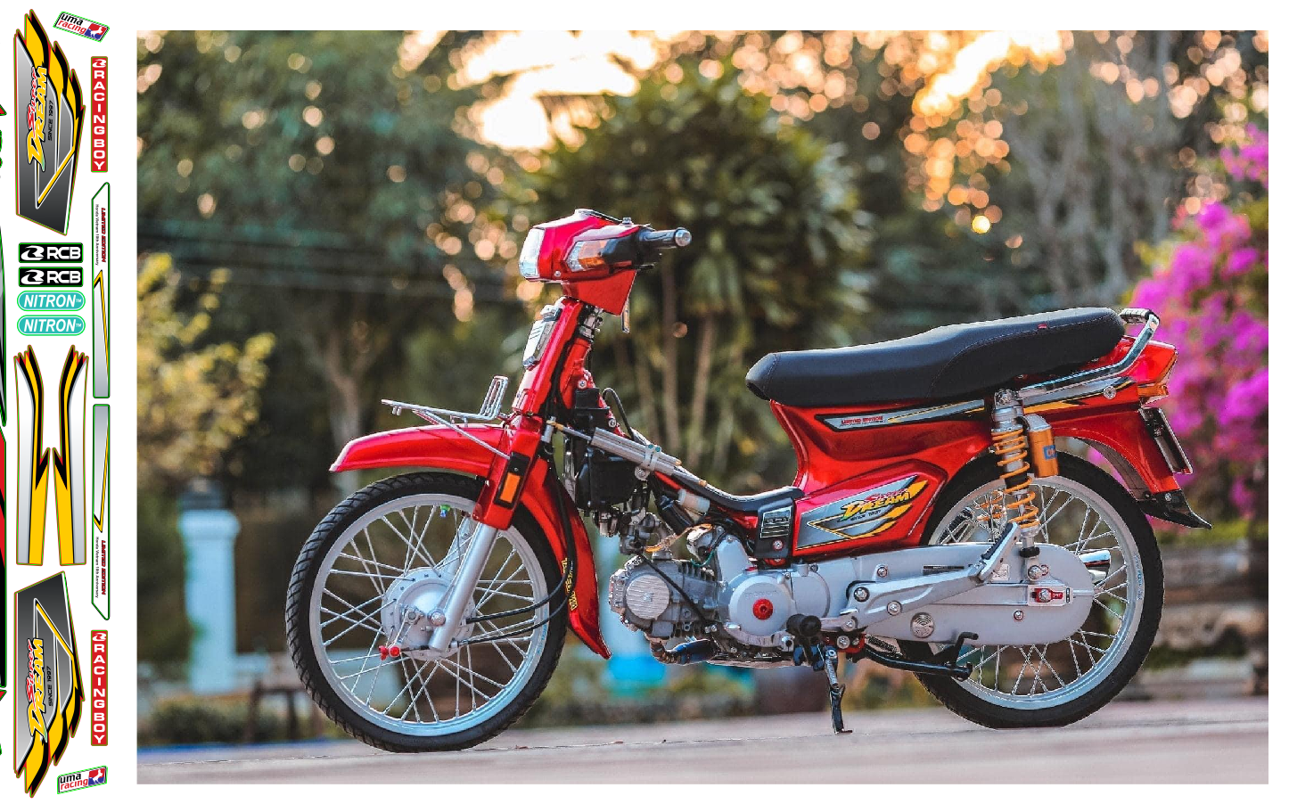 Tem rời super dream đỏ đen