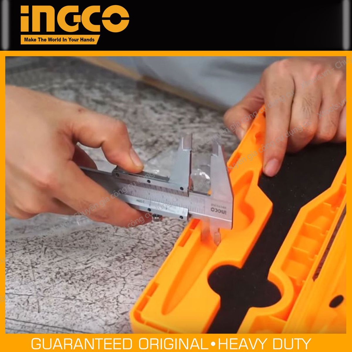 Thước kẹp cơ siêu chính xác INGCO thước cặp thép Cr-V siêu cứng chống rỉ chuẩn xác tuyệt đối sửa chữa cơ khí tiện kim loại