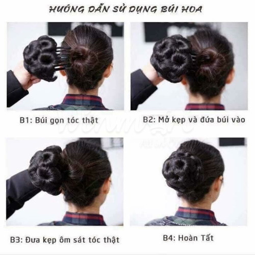 BÚI TÓC GIẢ Hình BÔNG HOA Trà HÀNG CAO CẤP