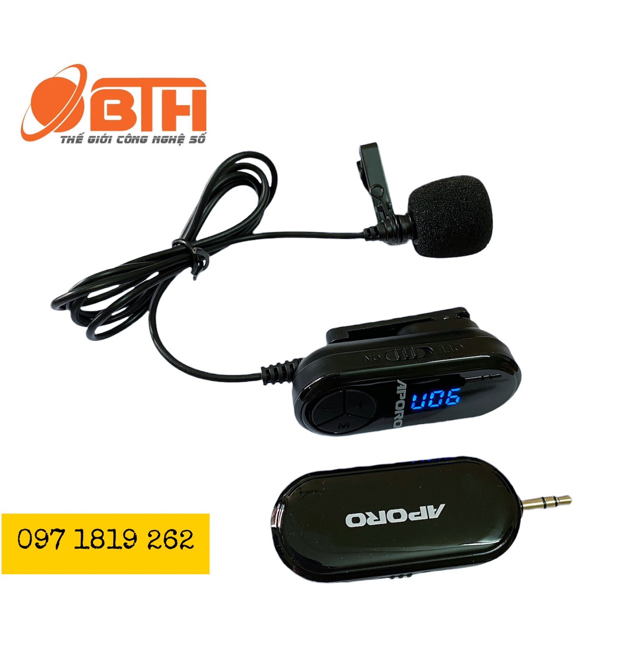Mic không dây cài áo Aporo UHF