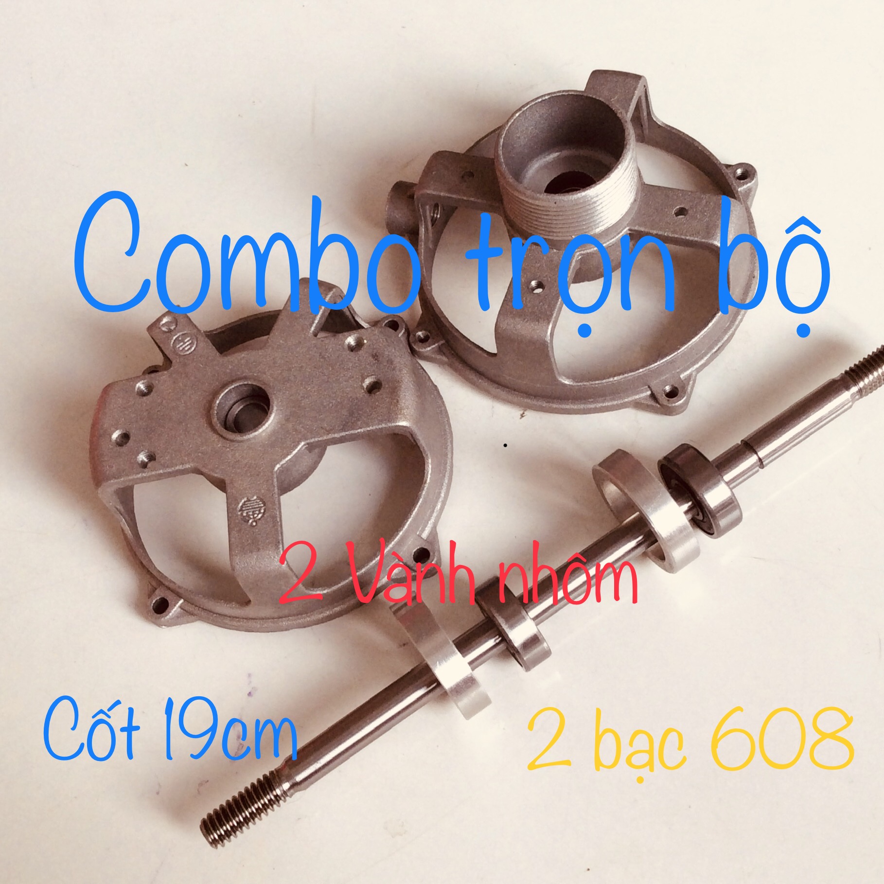 Combo 7 sản phẩm cho quạt B3 B4 chế từ bạc thau sang bạc đạn (không gắn sẵn bạc đạn)