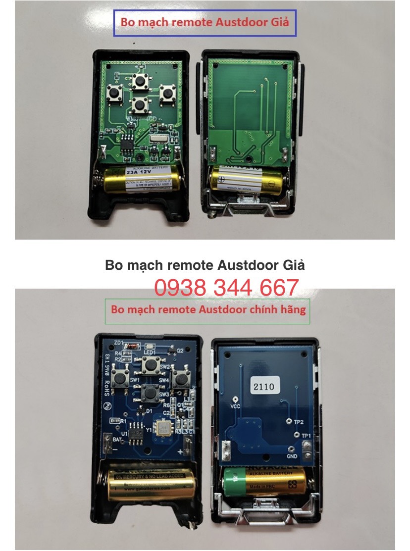 Remote cửa cuốn Austdoor Chính Hãng