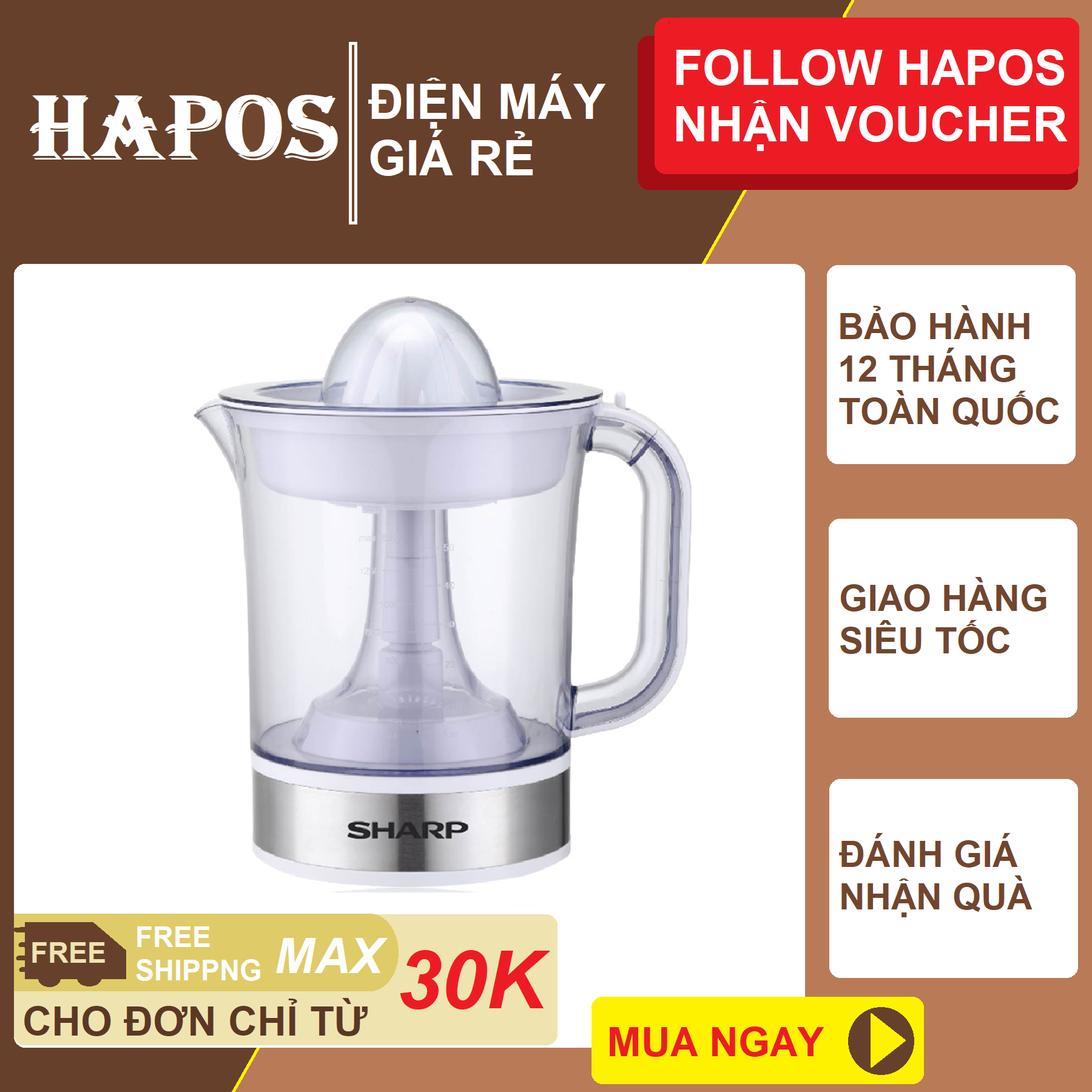Máy Vắt Cam Sharp EJ-J415-WH