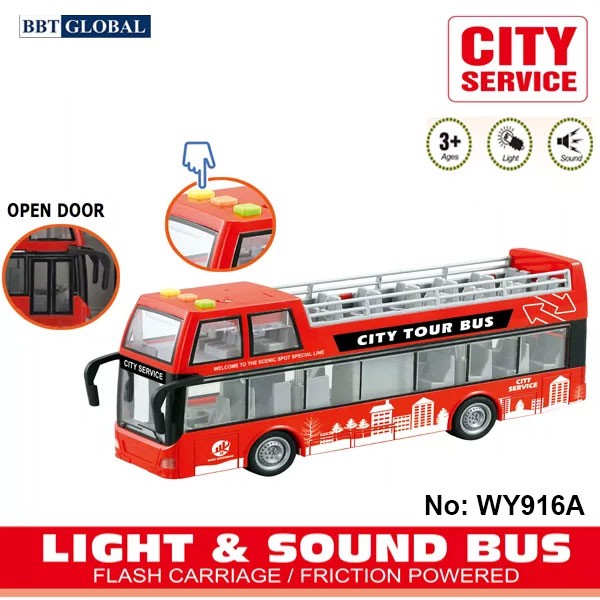 Mô hình xe bus thành phố cỡ lớn có đèn và nhạc
