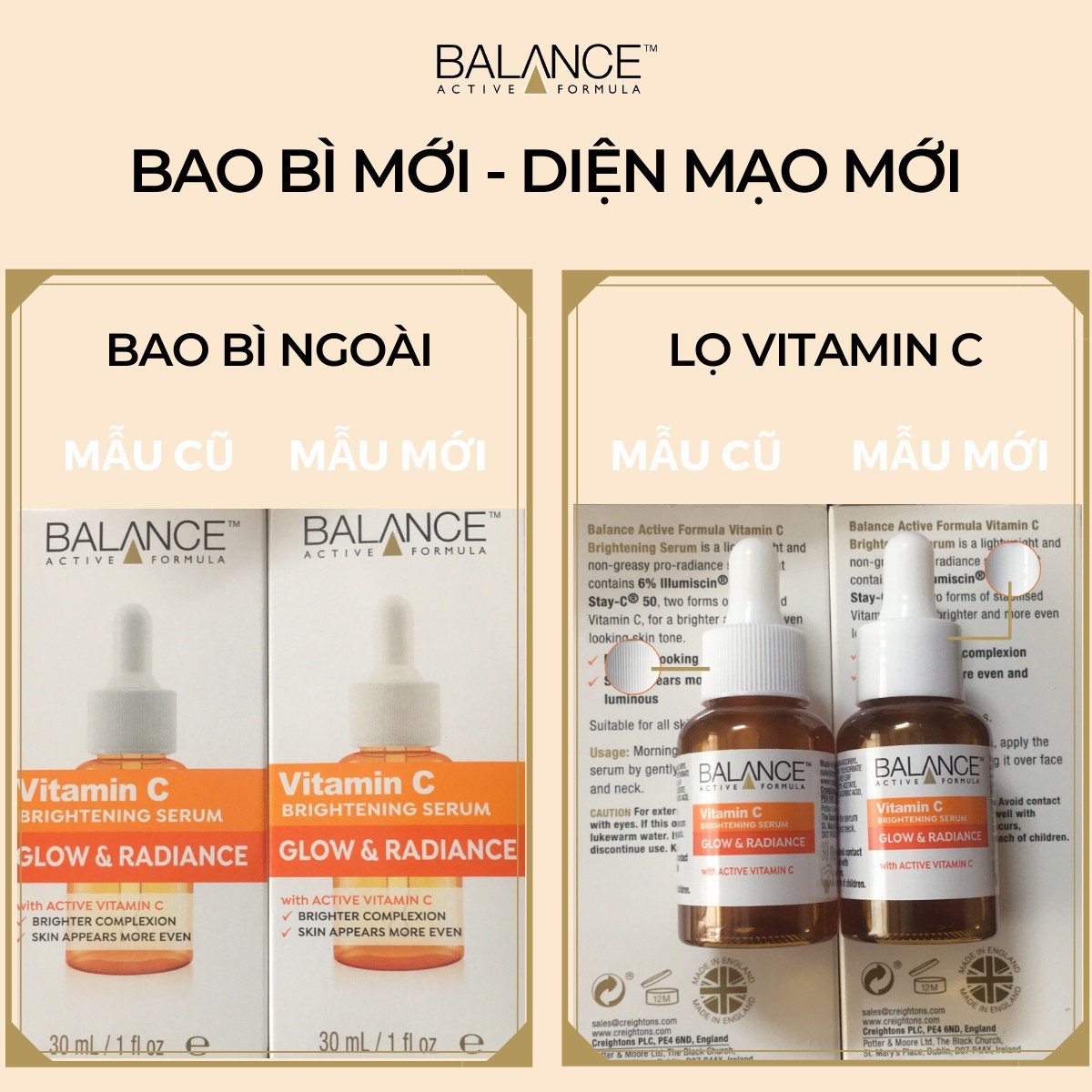 Serum Dưỡng Sáng Da Mờ Thâm Balance Active Formula Vitamin C 30ml