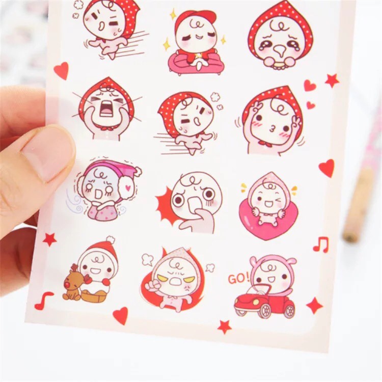 Bộ 6 Sticker Cute Baby Bukao