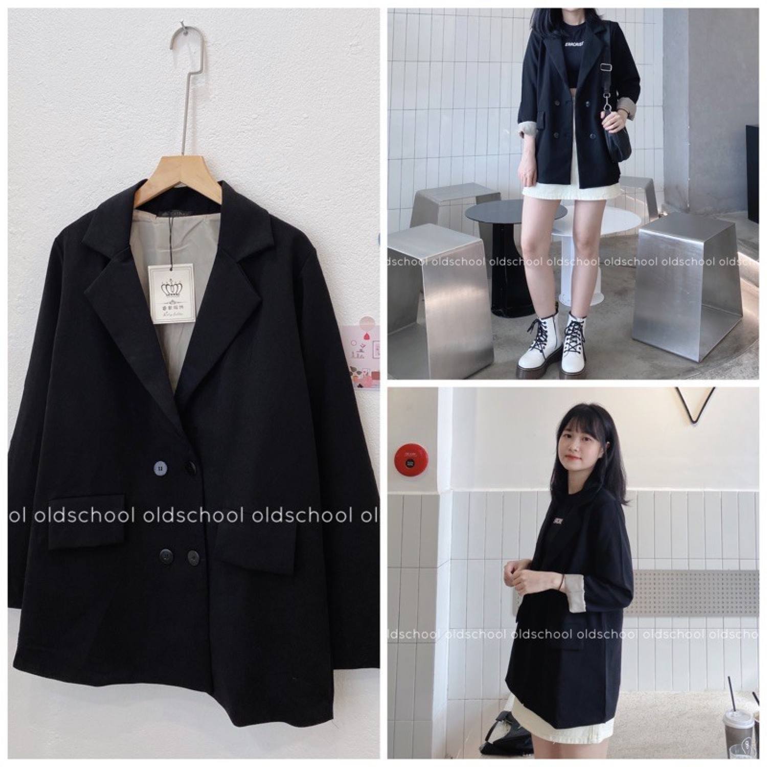 ÁO BLAZER HÀN QUỐC 2 LỚP TÚI NẮP (ảnh thật/sẵn/có video). cicidream