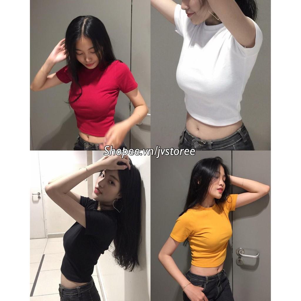 Áo croptop nữ ngắn tay dáng ôm siêu hot