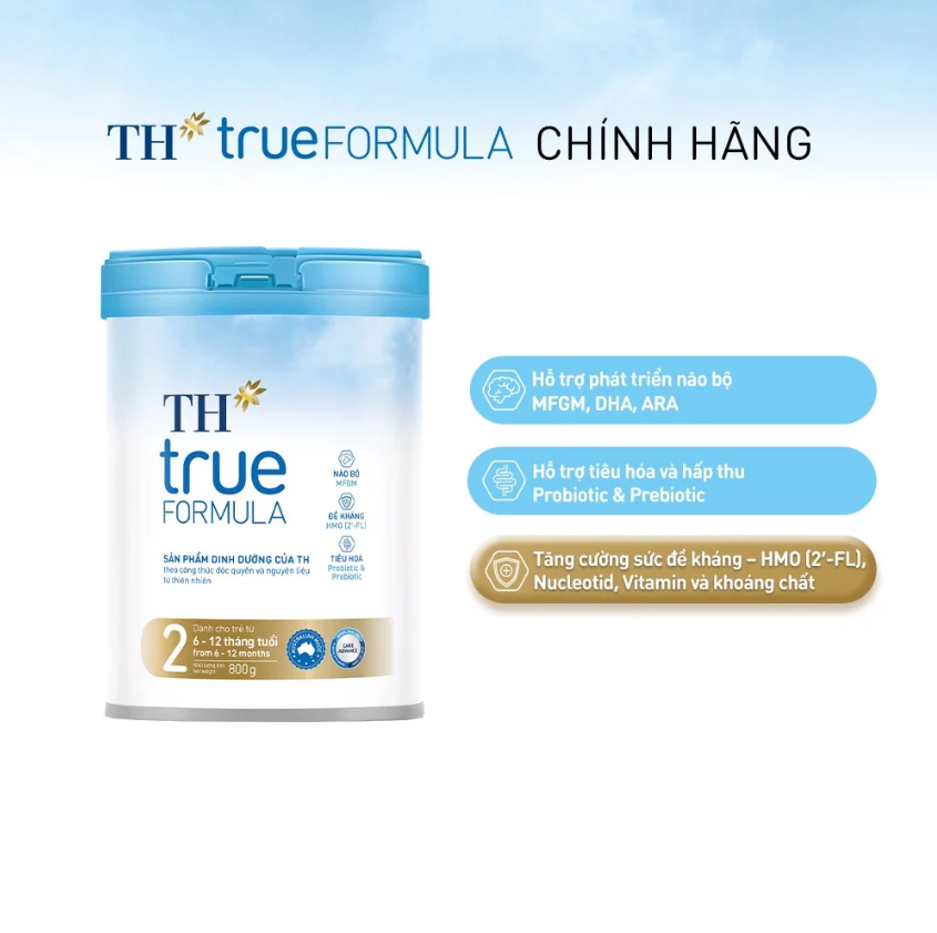 Sữa Bột TH TRUE MILK FORMULA số 2 lon 800g ( 6 - 12 tháng tuổi ) Date 17/02/2025