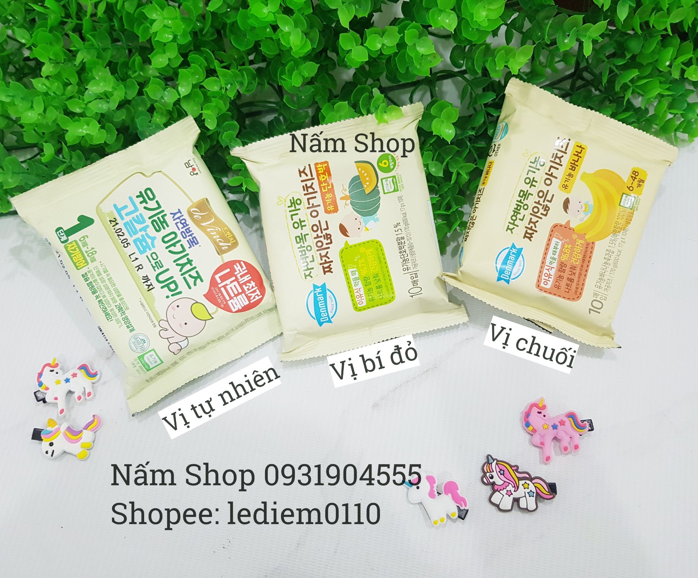 Phô mai hữu cơ tách muối Hàn Quốc gói 10 miếng cho bé ăn dặm từ 6m kèm đá