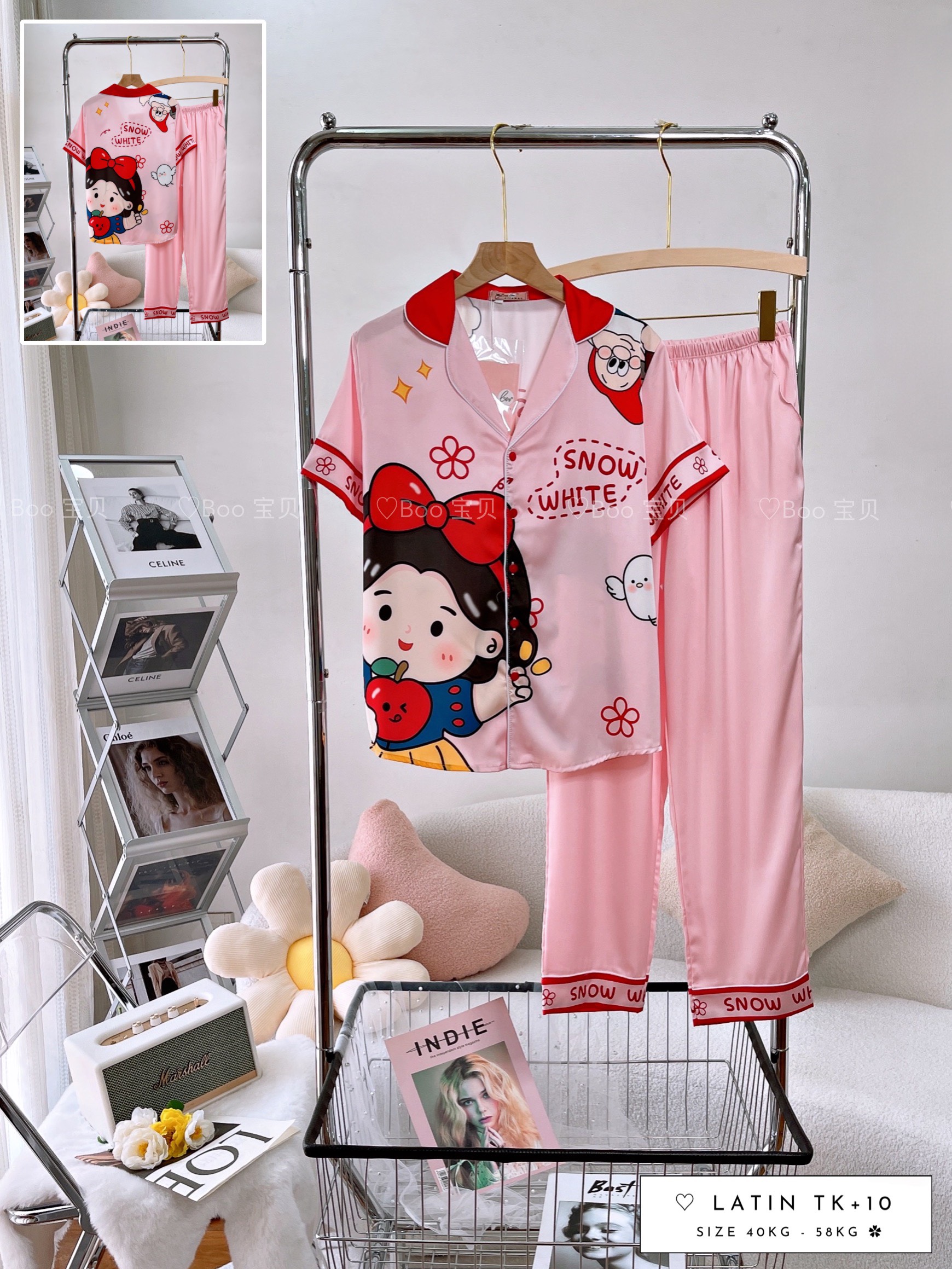 (Tay Ngắn Quần Dài) - Pijama Mặc Nhà BooBoo Lụa Latin 40-58kg
