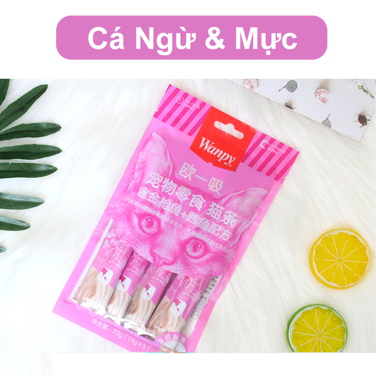 Súp Dinh Dưỡng Wanpy Cho Mèo Gói 5 Thanh x 14g