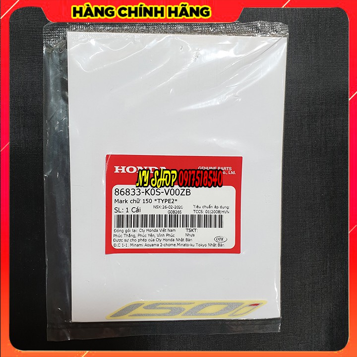 🏅 ★ 1 Đôi Tem Chữ 150i SH 2020 -2021 MÃ K0S ★ 🏅