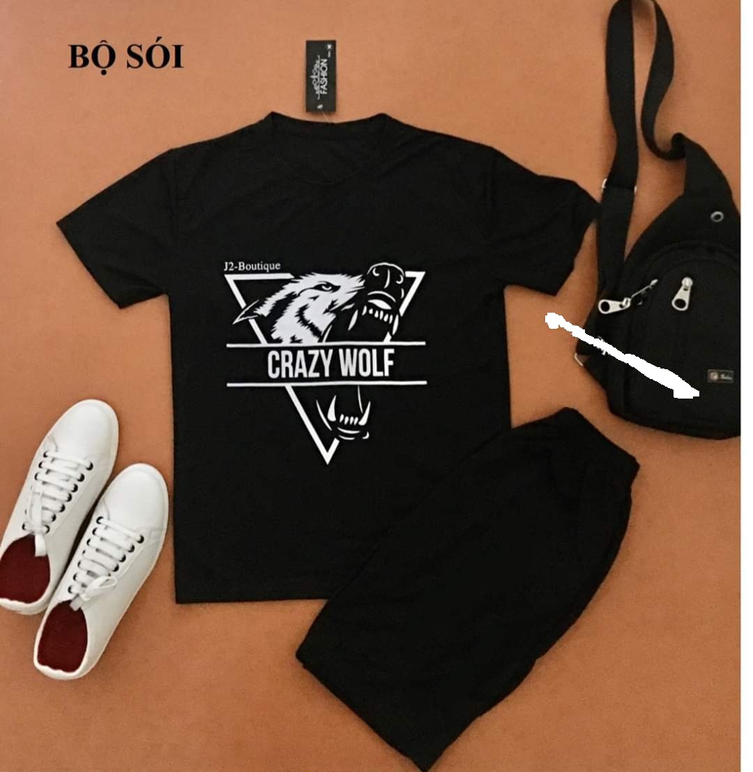 Bộ Quần Áo thun nam in hình SÓI độc đẹp, vải thun lạnh siêu mát, thiết kế thời trang