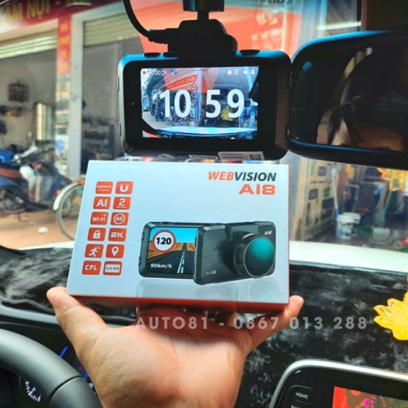 CAMERA HÀNH TRÌNH WEBVISION A18, CẢNH BÁO TỐC ĐỘ BẰNG GIỌNG NÓI (tặng thẻ nhớ 32G)