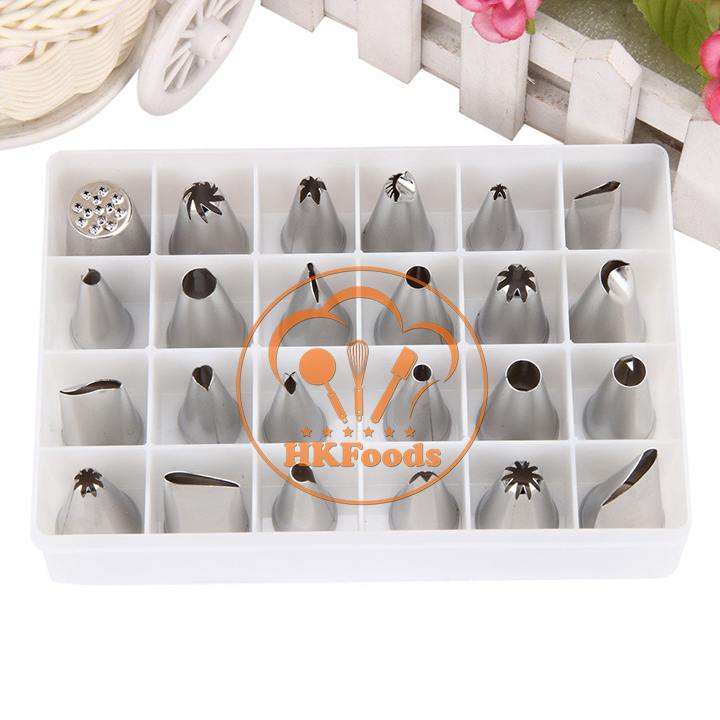 Bộ 24 đuôi bắt kem cỡ trung inox cao cấp