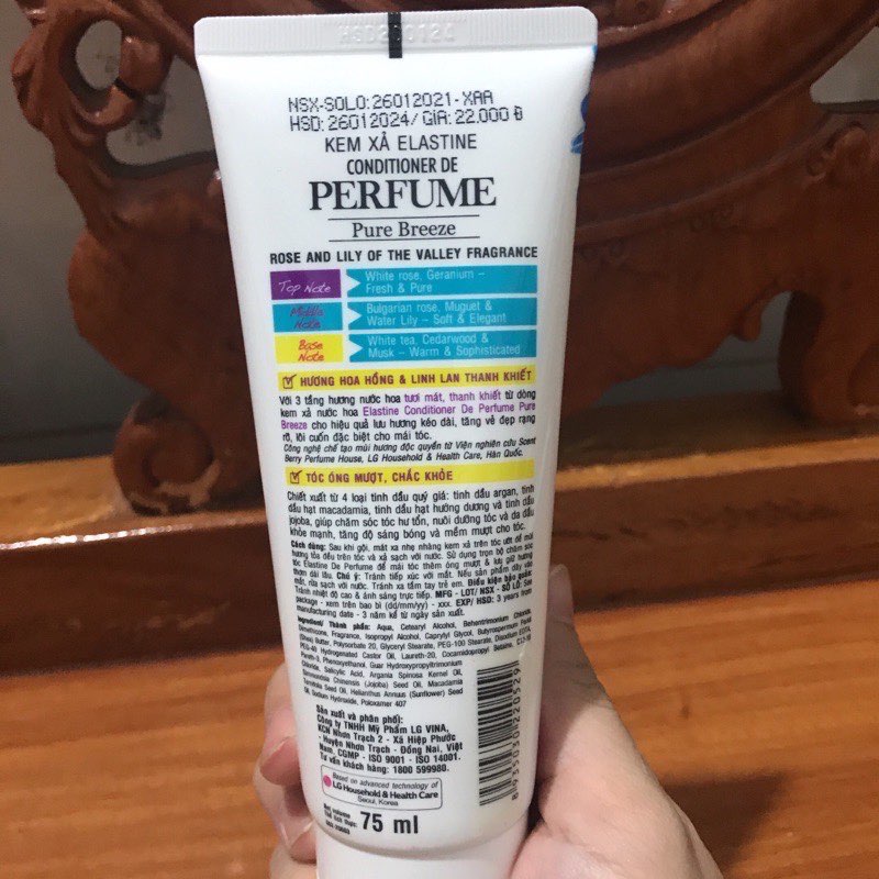 Kem xả mươt tóc Elastine Pure Breeze 75ml