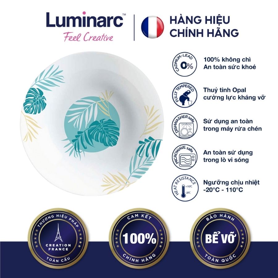 Bộ 6 đĩa sâu thuỷ tinh luminarc diwali hiwaii 20cm - luhiv4922