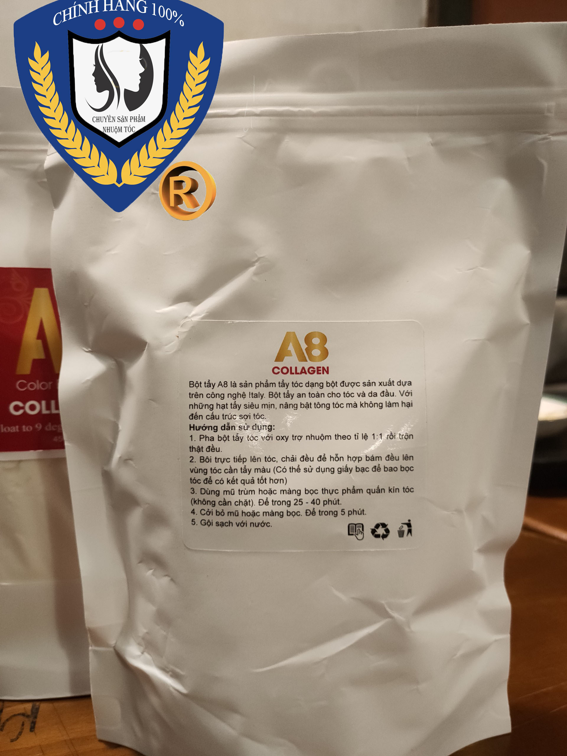 Bột Tẩy Collagen A8 không rát da đầu 500gram
