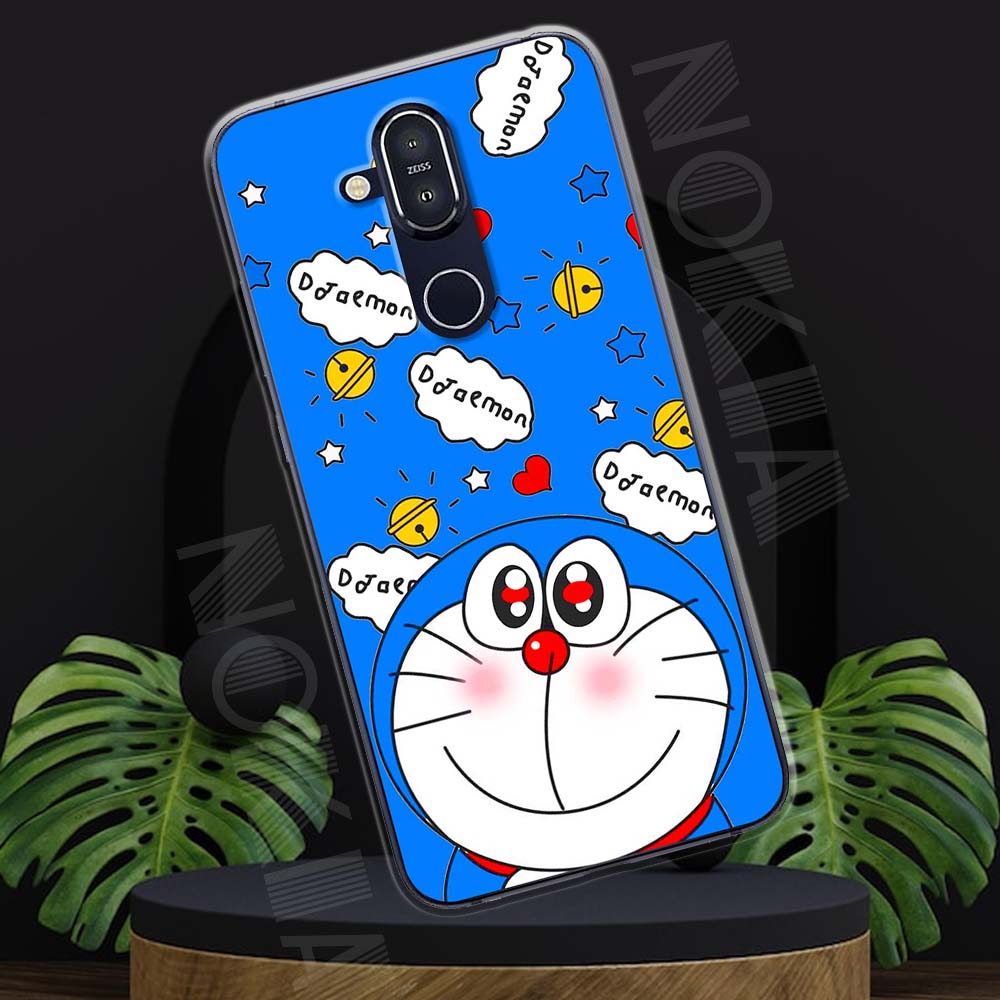Ốp lưng Nokia 8.1 mẫu BST Doraemon. One Piece, Dragon ball