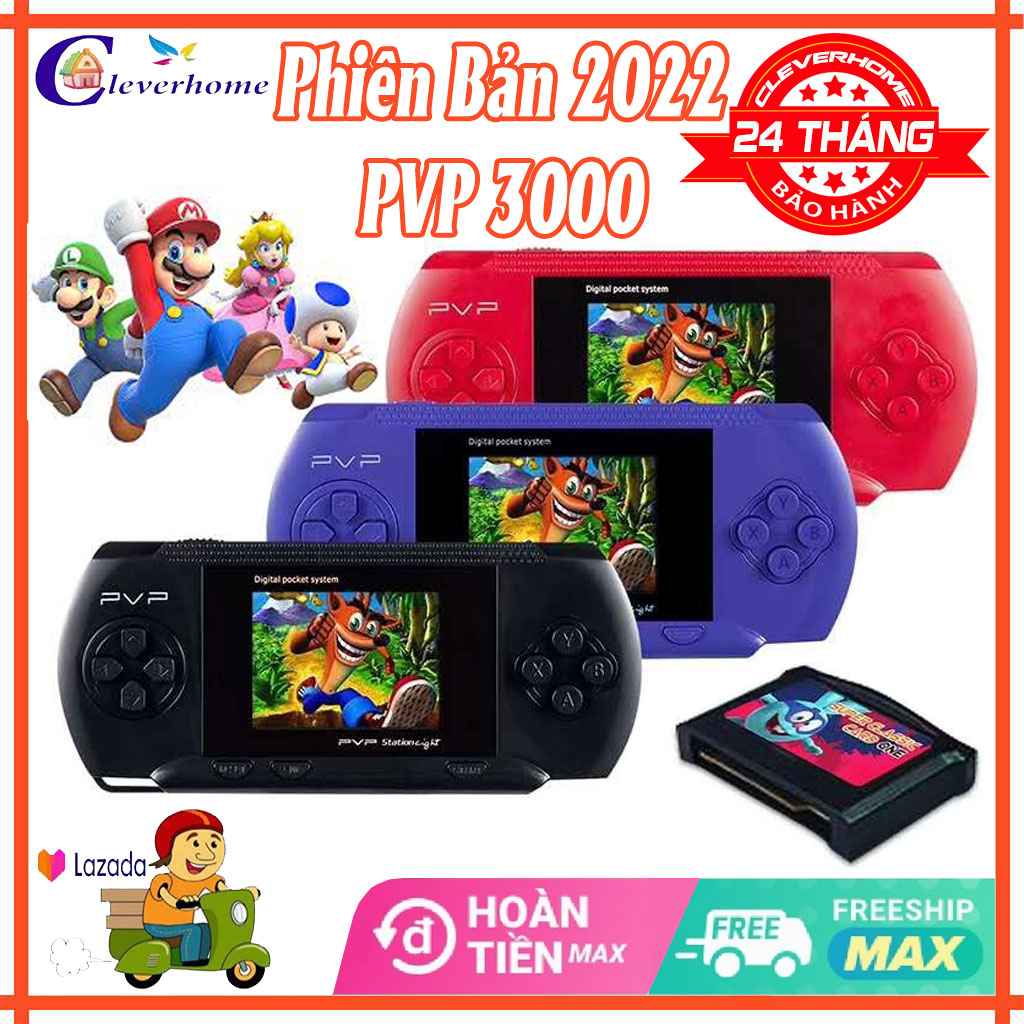 Máy chơi game điện tử 4 nút cầm tay mini giá rẻ PVP 3000 kết nối tivi