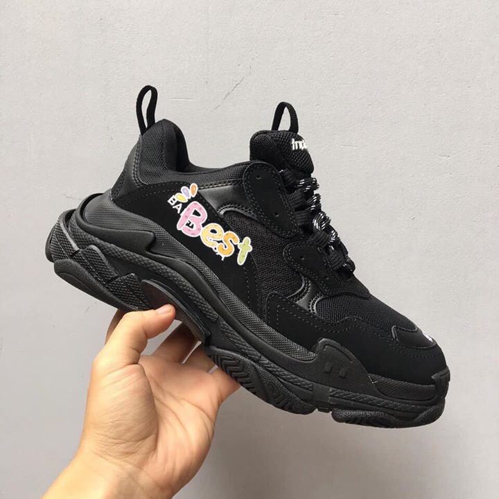 GIẦY SNEAKER ĐẾ PHÂN TẦNG TRIPS MÀU ĐEN NAM NỮ (Full box)