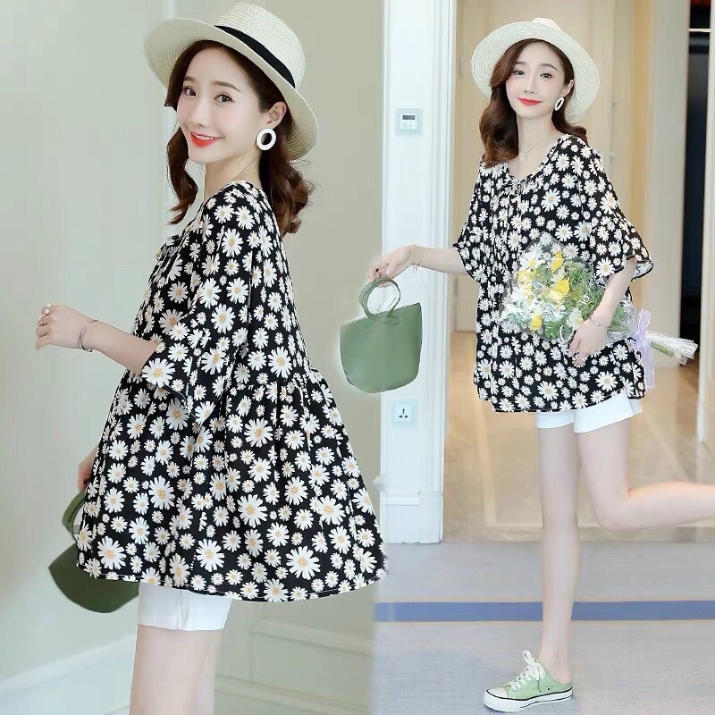 Áo bầu babydoll hoa siêu đẹp