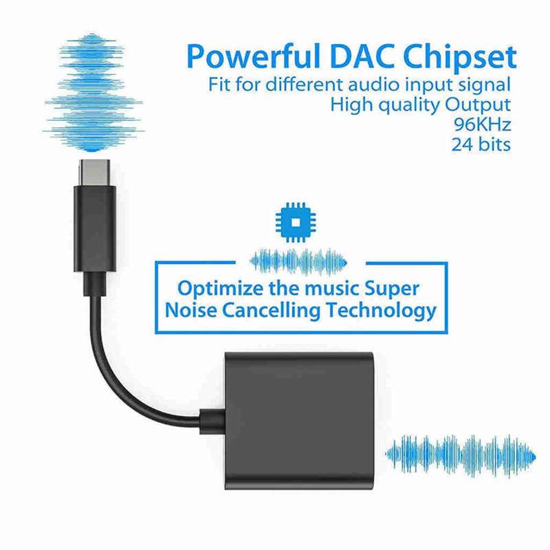 2 In 1 Usb Type C To 3.5Mm Headphone Jack Adapter For Ipad Pro Huawei P20 Pro Aux Audio Charger
